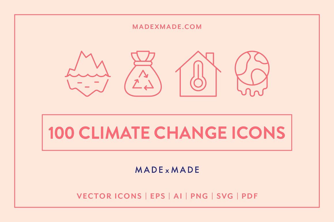 Climate Change Line Icons
