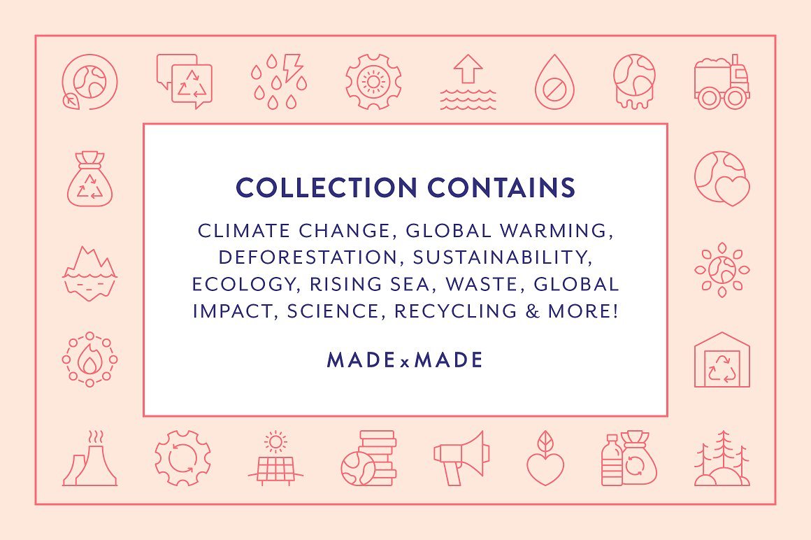 Climate Change Line Icons