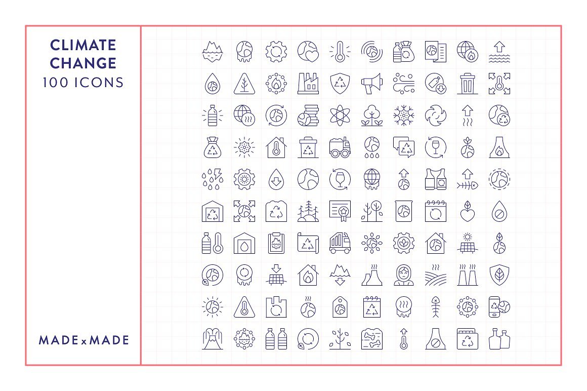 Climate Change Line Icons