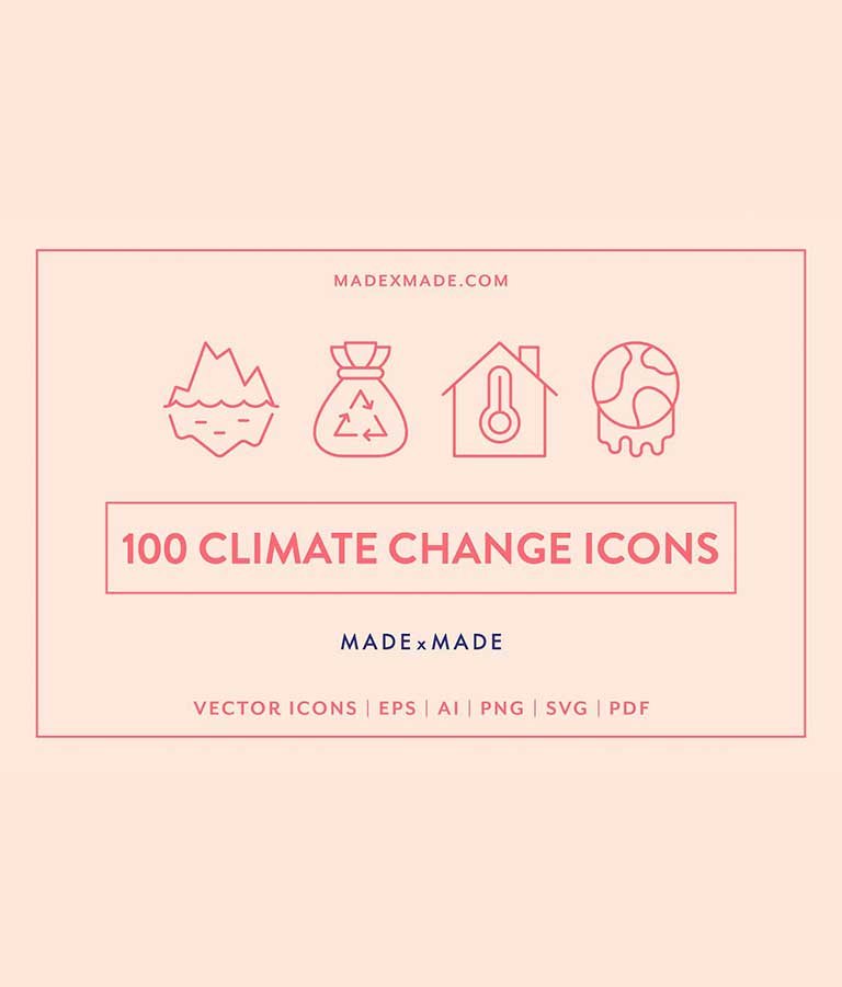 Climate Change Line Icons