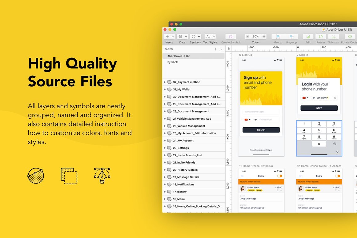 Driver Booking UI Kit for Taxi