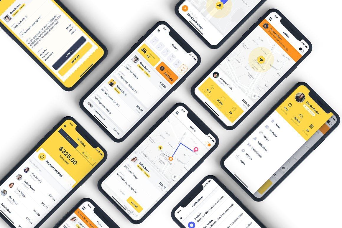 Driver Booking UI Kit for Taxi Keyword