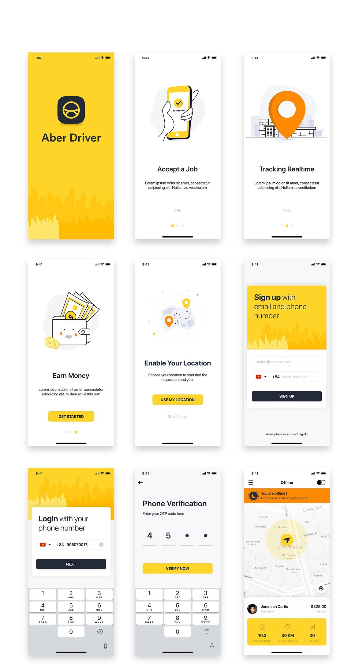 Driver Booking UI Kit for Taxi