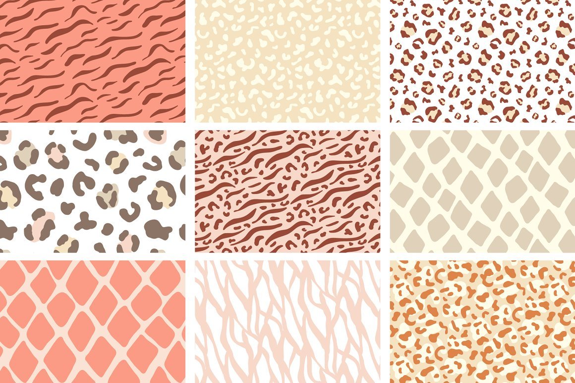 Wild Animal Print Seamless Patterns