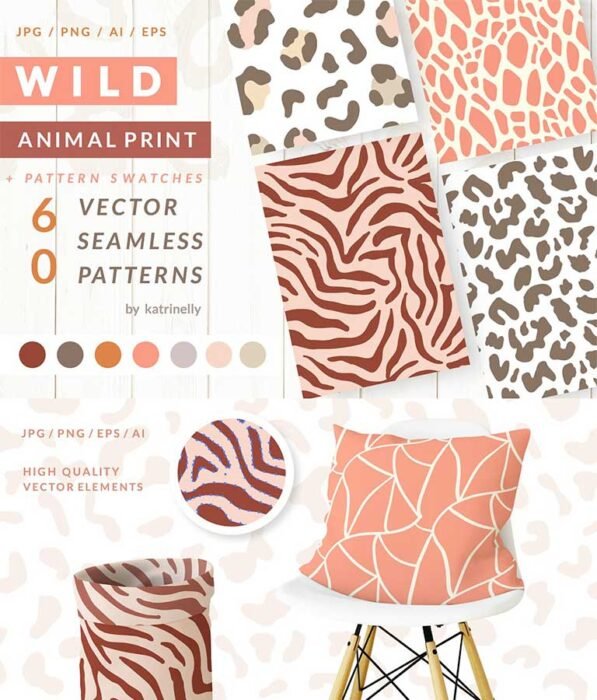 Wild Animal Print Seamless Patterns
