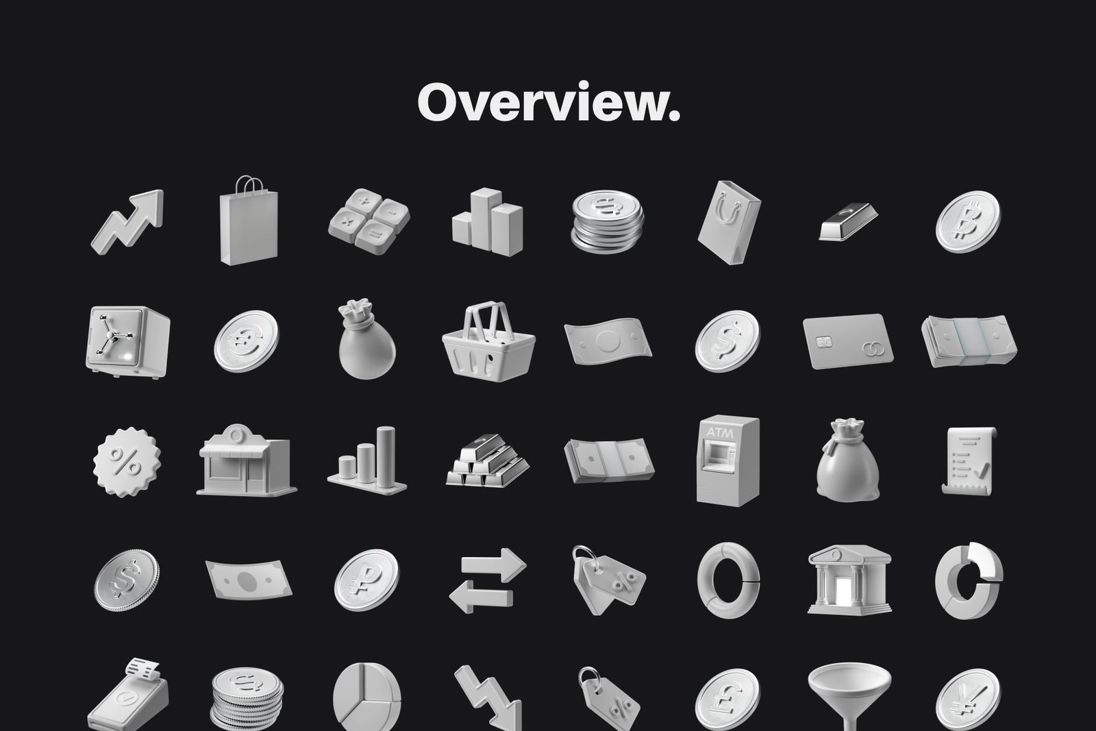 3D Icons / Finance (Cinema 4D + OBJ)