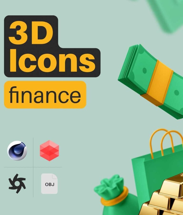 3D Icons / Finance (Cinema 4D + OBJ)