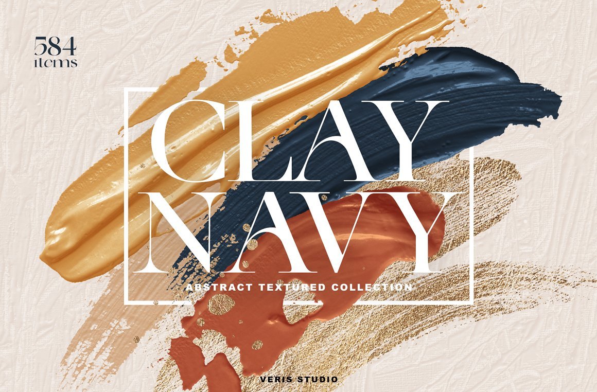 Clay Navy Oil Abstract Texture