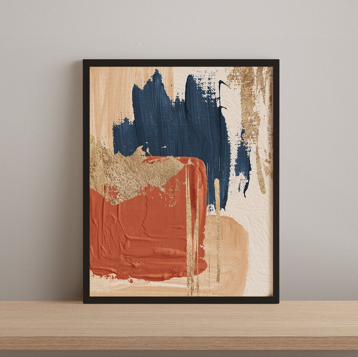 Clay Navy Oil Abstract Texture
