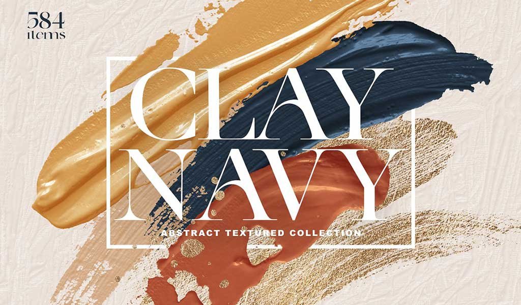 Clay Navy Oil Abstract Texture