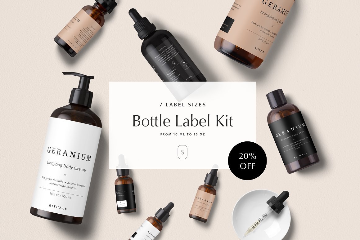 Cosmetics Label Pack — Geranium