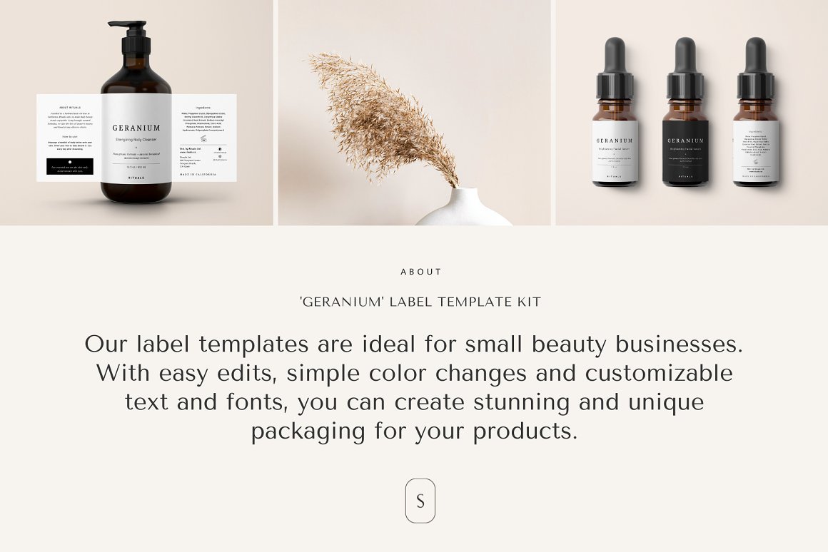 Cosmetics Label Pack — Geranium