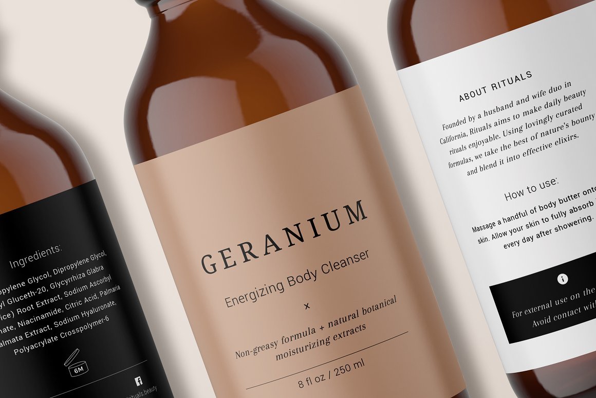 Cosmetics Label Pack — Geranium