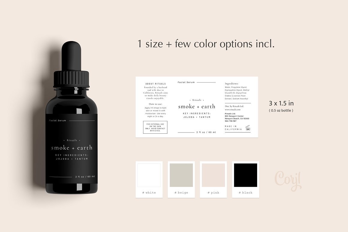 Cosmetics Label Pack — Geranium