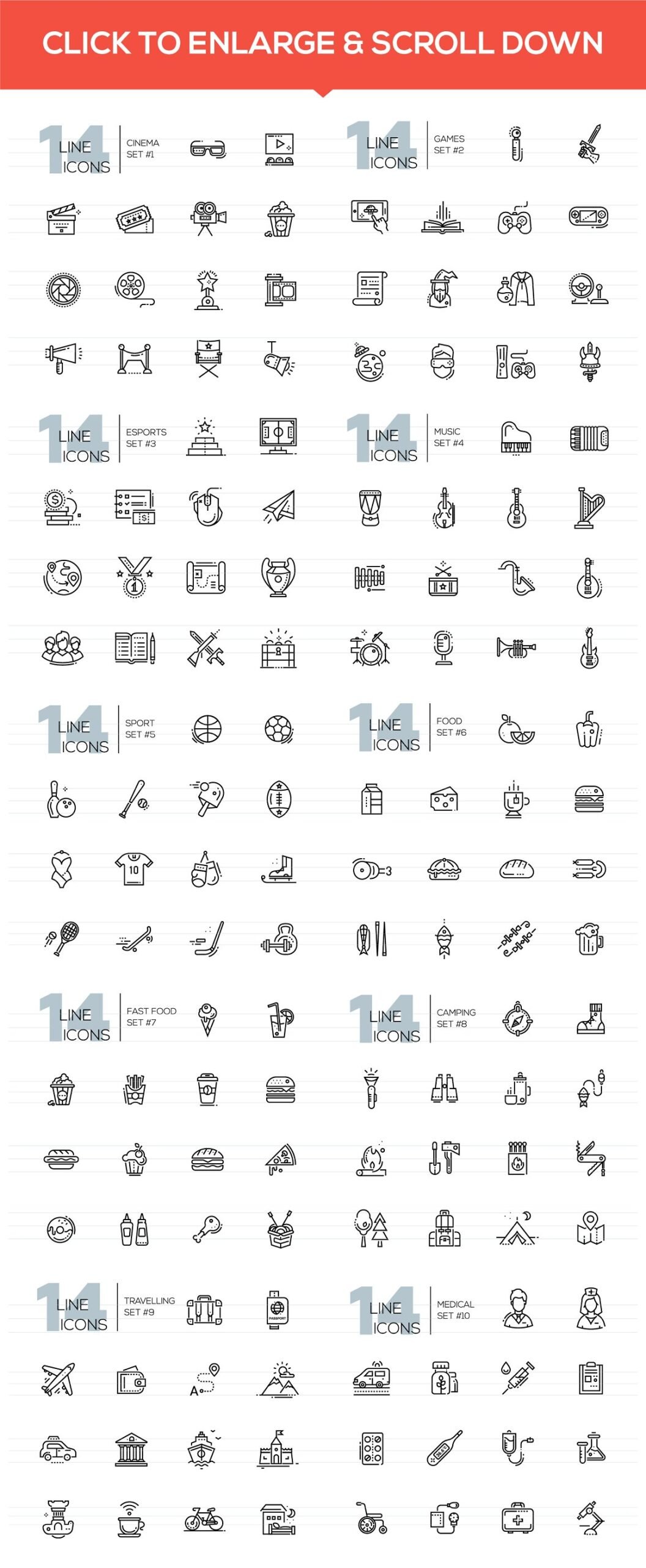 Line Design Icons Bundle