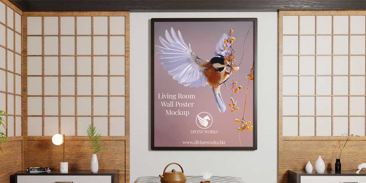 Living Room Wall Poster Mockup