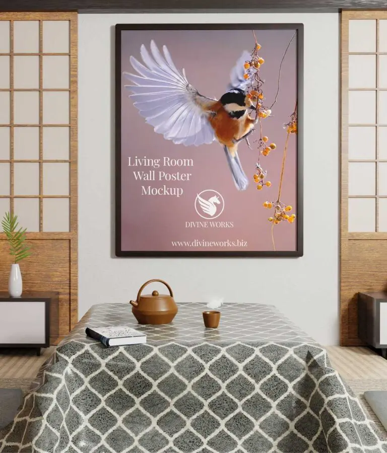 Living Room Wall Poster Mockup