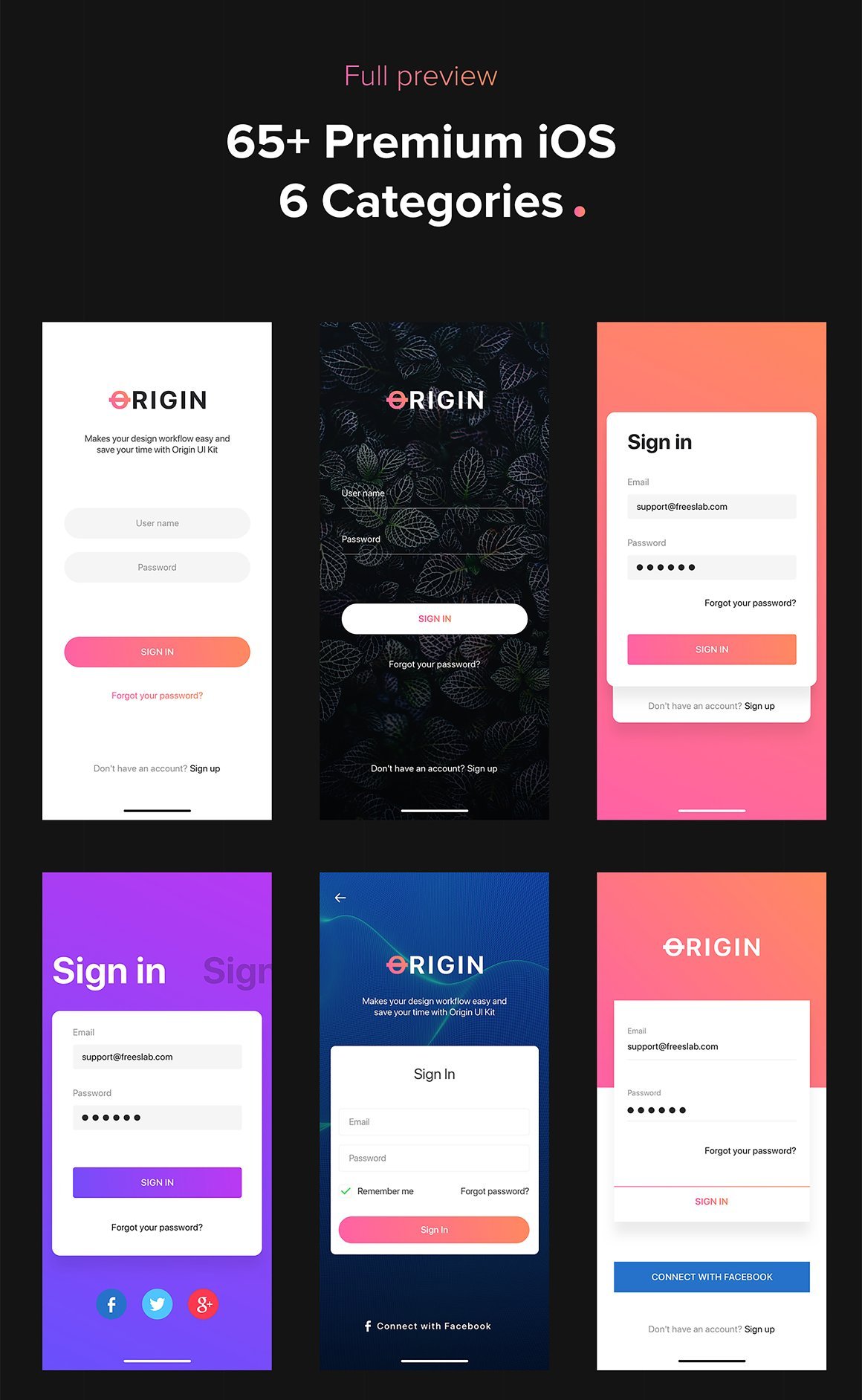 Origin Mobile UI Kit