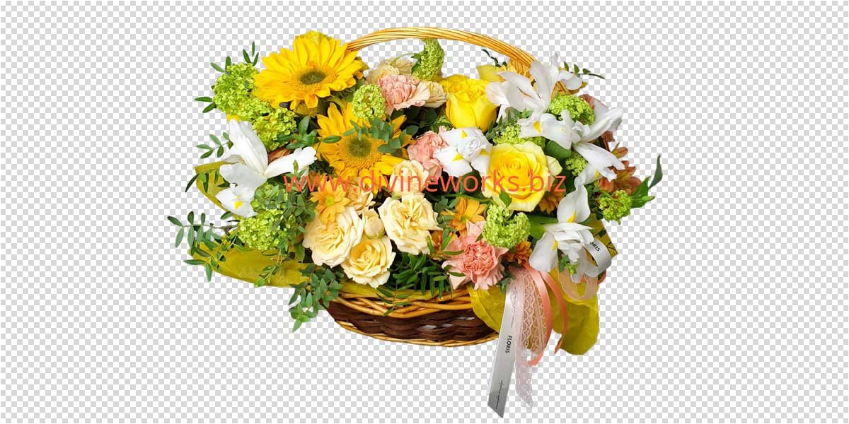 Transparent Flower Basket Png