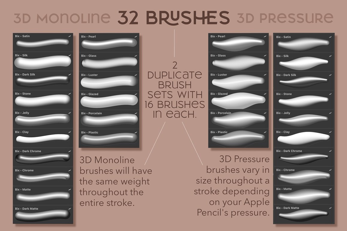 3D Procreate Brushes