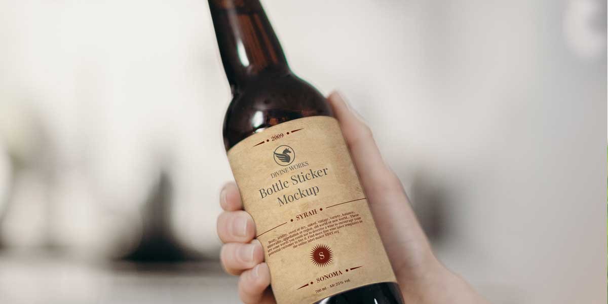 Bottle Sticker Mockup Free Download