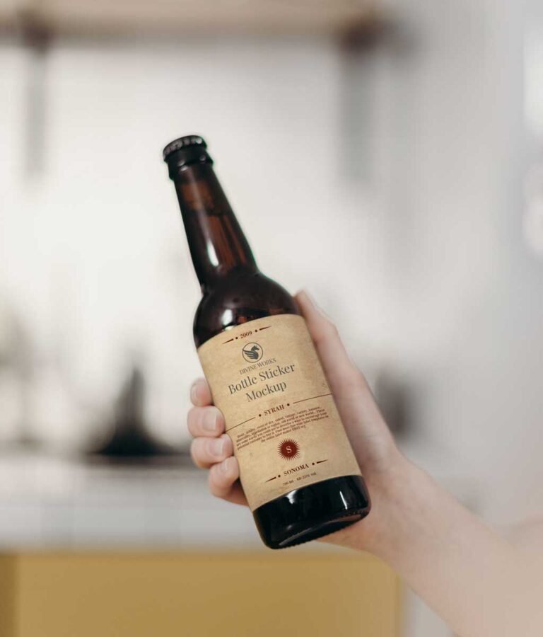 Bottle Sticker Mockup Free Download