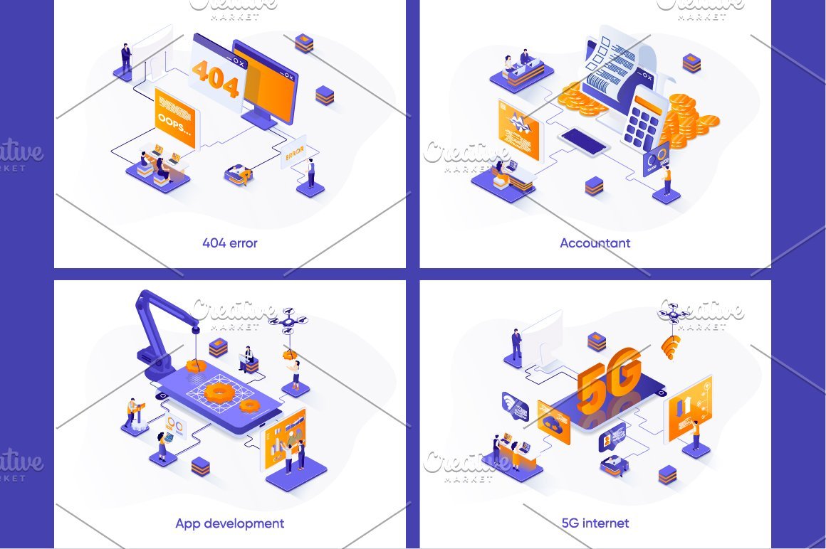 Isometric Concept Illustration Kit