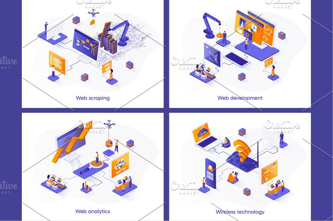 Isometric Concept Illustration Kit