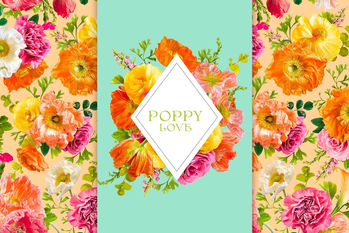 Poppy Love Floral Clip Art