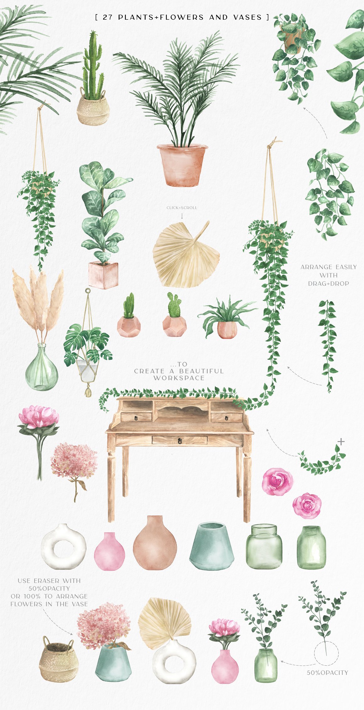 Watercolor Workspace Elements