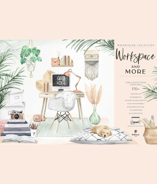 Watercolor Workspace Elements