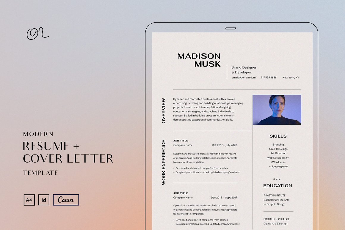Resume/Cover Letter Template CANVA