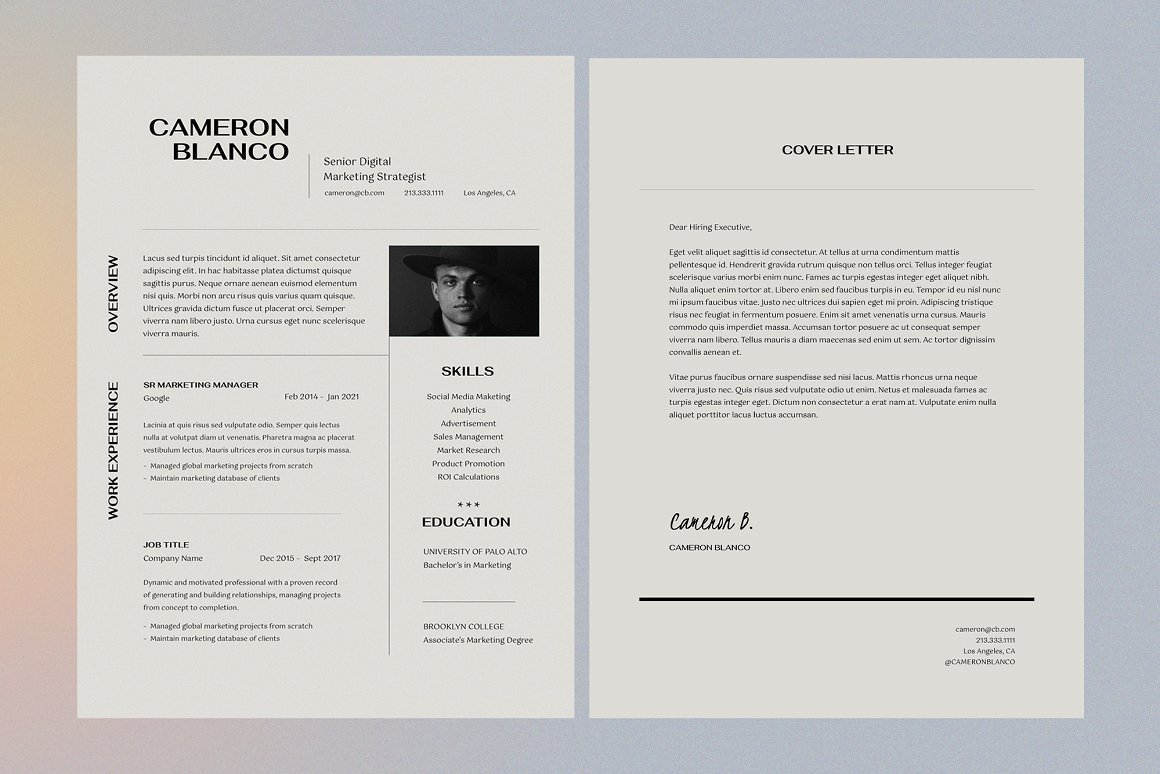 Resume/Cover Letter Template CANVA