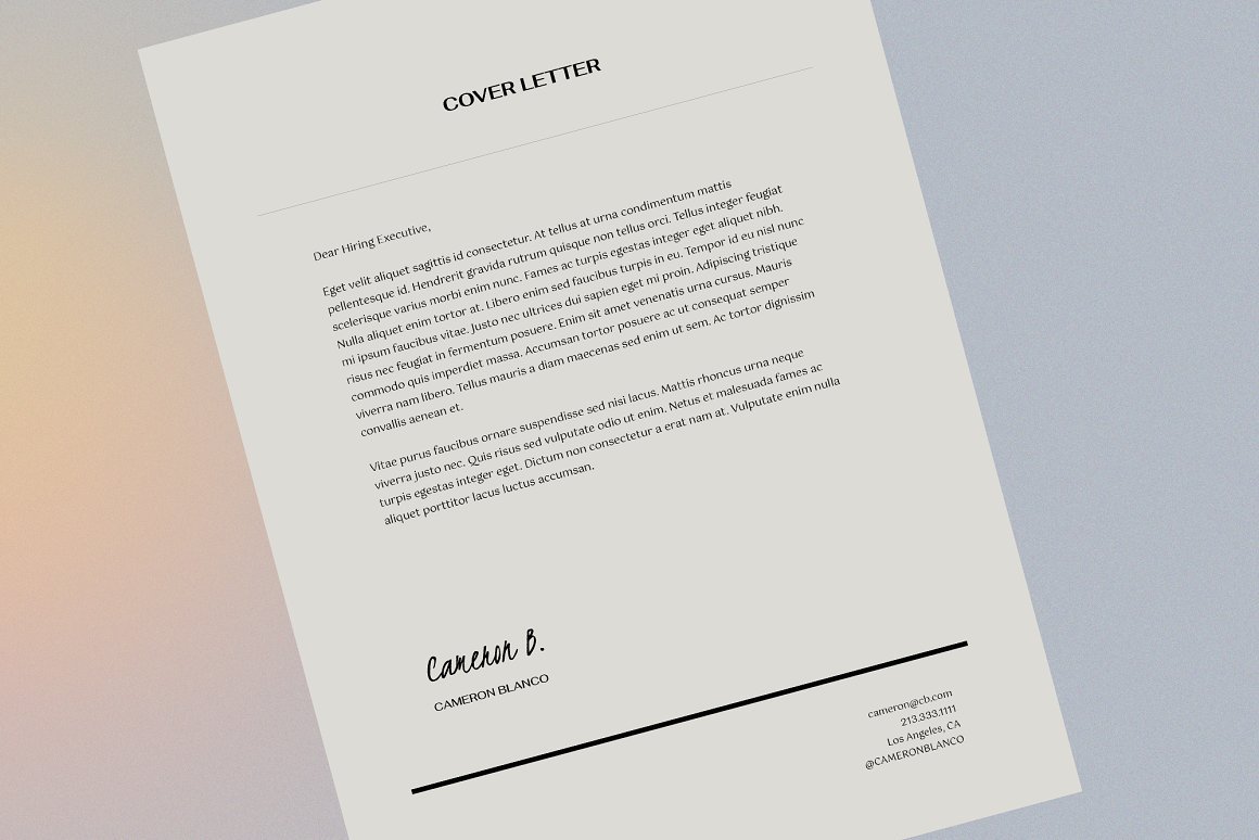 Resume/Cover Letter Template CANVA