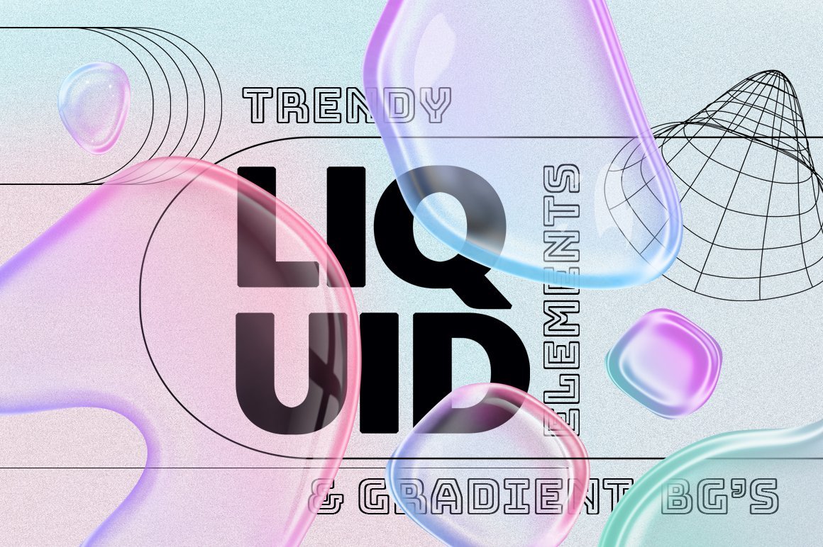 Retro Gradient bg's & Liquid Elements