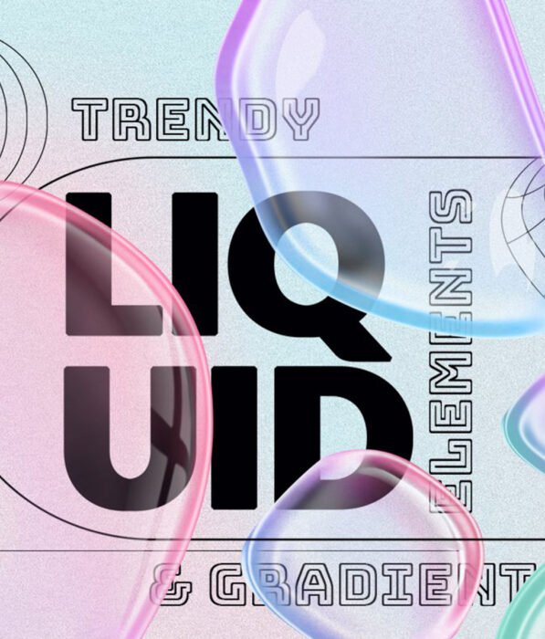 Retro Gradient bg's & Liquid Elements