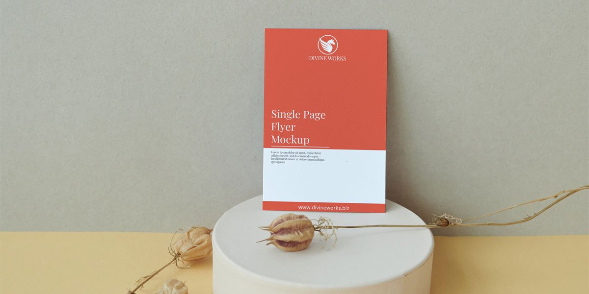 Single Page Flyer Mockup PSD Free Download
