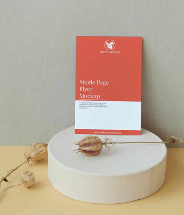 Single Page Flyer Mockup PSD Free Download