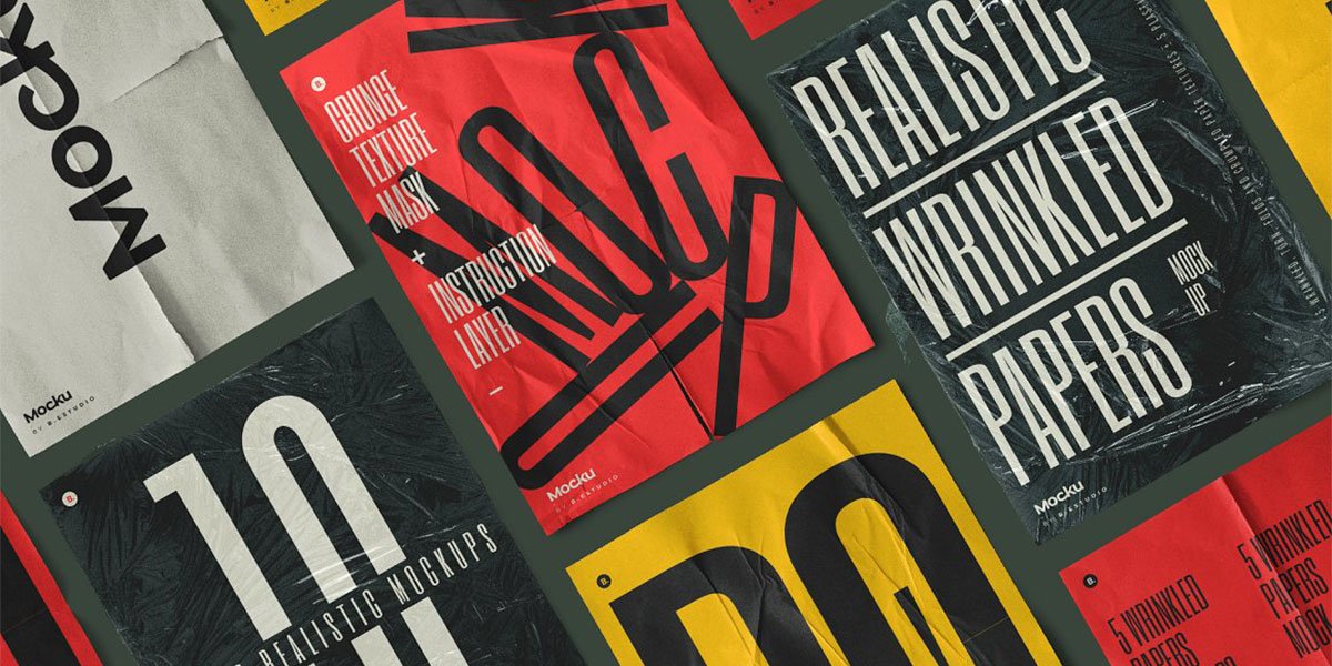 Wrinkled Papers and Plastics Mockups