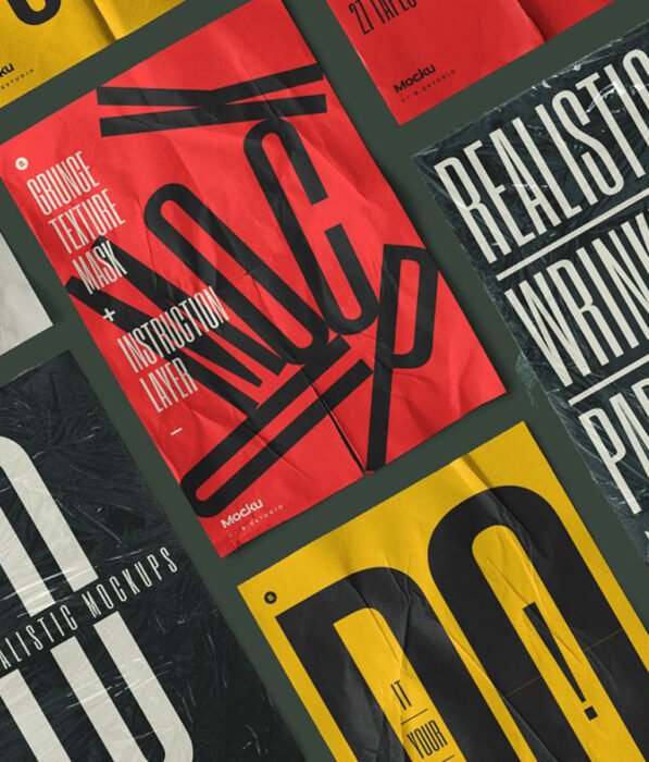 Wrinkled Papers and Plastics Mockups