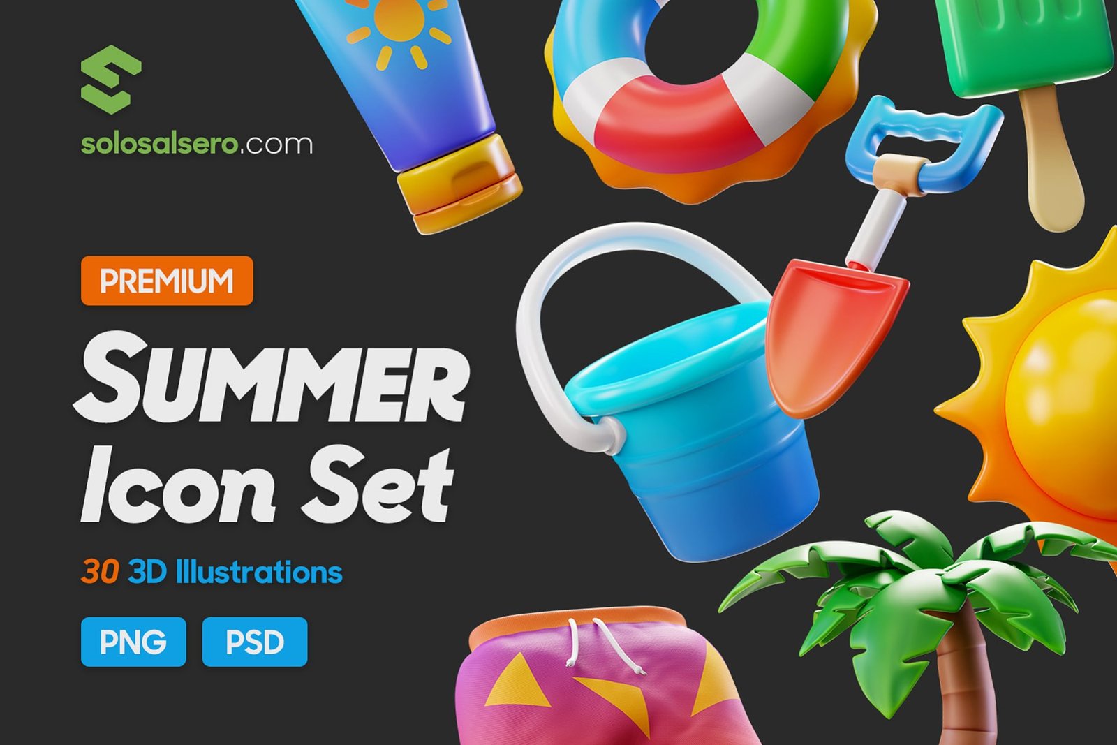 Summer 3D Icon Set