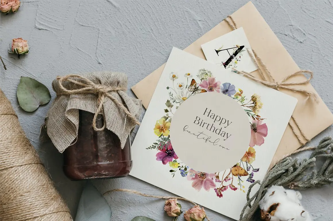 Meadow Watercolor Flowers