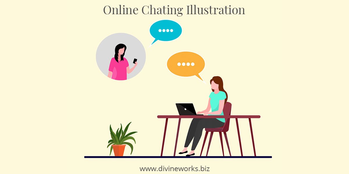 Online Chating Illustration