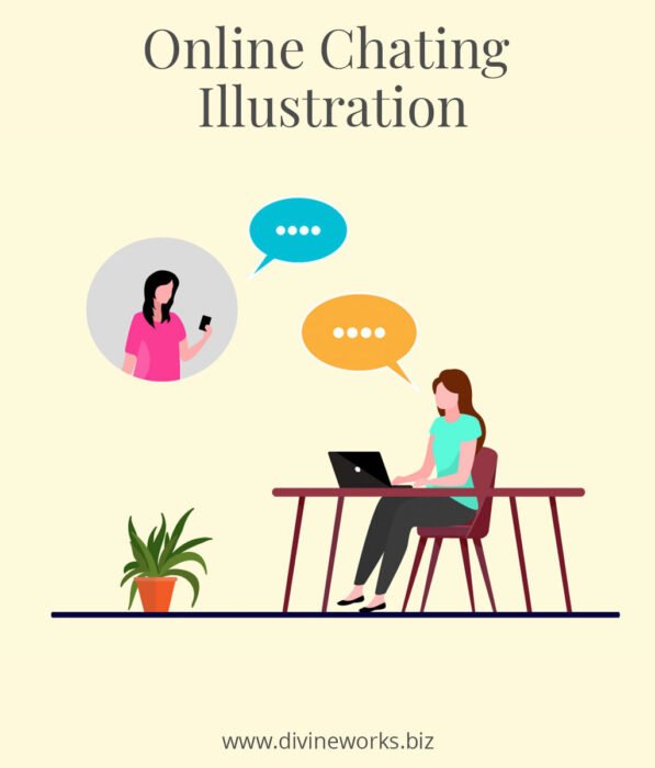 Online Chating Illustration
