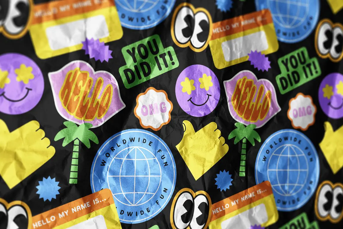 Retro Cartoon Labels