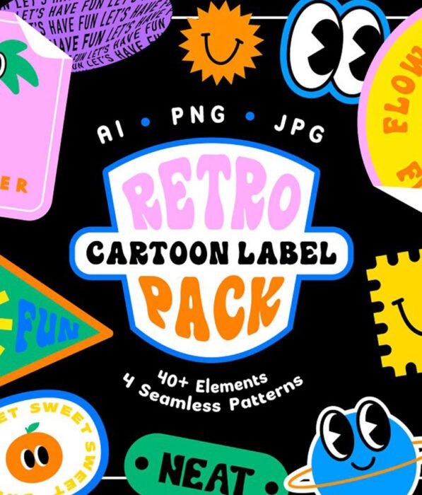 Retro Cartoon Labels