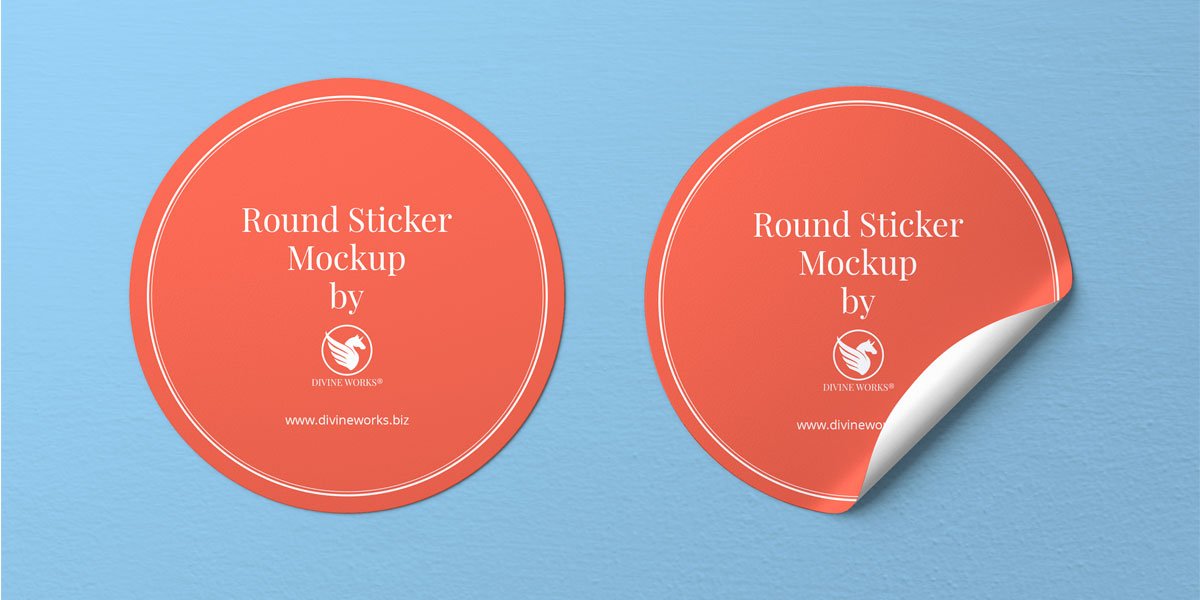 Free Round Sticker Mockup