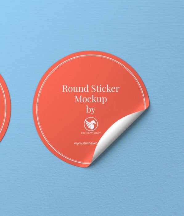 Free Round Sticker Mockup