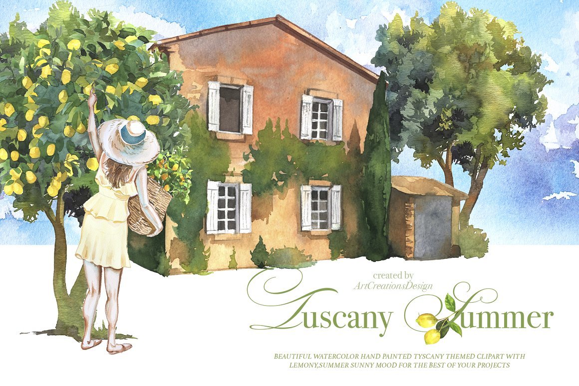 Summer Watercolor Clipart