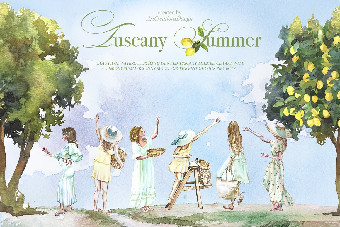 Summer Watercolor Clipart